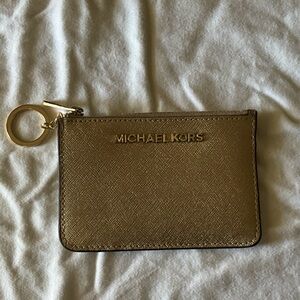 Michael Kors Gold Zip Card Case Key Ring